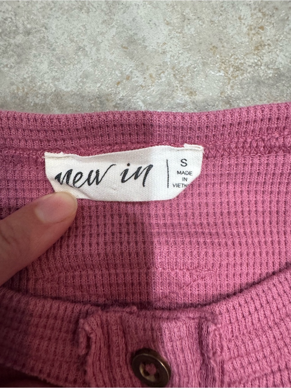 Waffle Knit Henley Sweater in Mauve - Unbranded - Picture 2 of 2